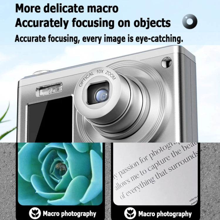 4K HD Optical Zoom Digital Camera 60MP Dual Screen Selfie Camera, No Memory, Black, White, Silver 4K HD Optical Zoom Digital Camera 60MP Dual Screen Selfie Camera, No Memory, Black, White, Silver